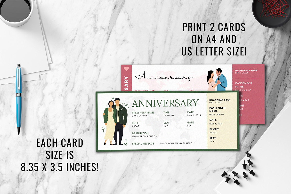 Anniversary Ticket Canva Templates, a Card Template by Snapybiz (Photo 7 of 10)