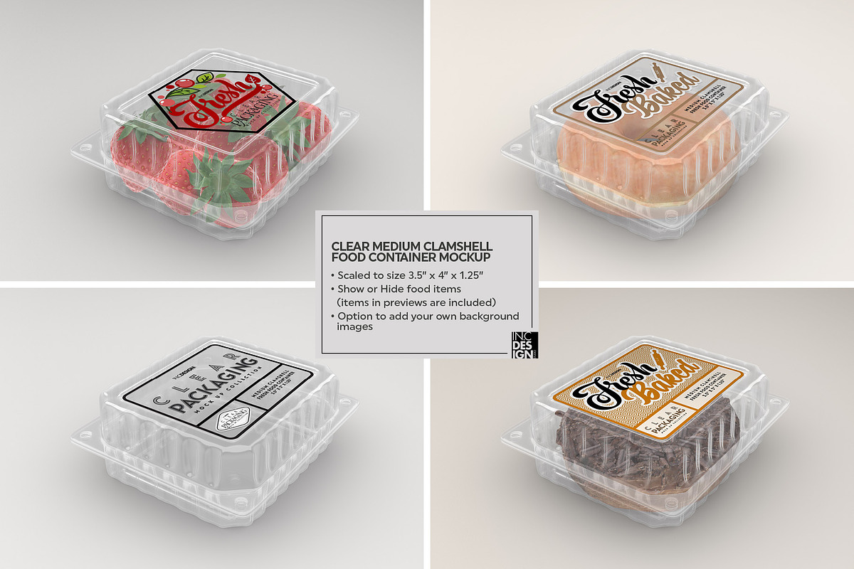 Medium Clamshell Packaging Mockup, a Product Mockup by INCDesign (Photo 4 of 16)