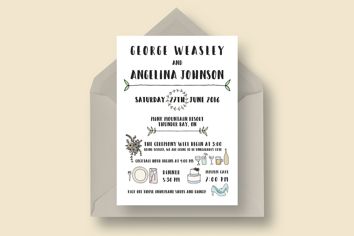 Fun Wedding Invitation Suite, an Invitation Template by Knotted Design (Photo 2 of 4)