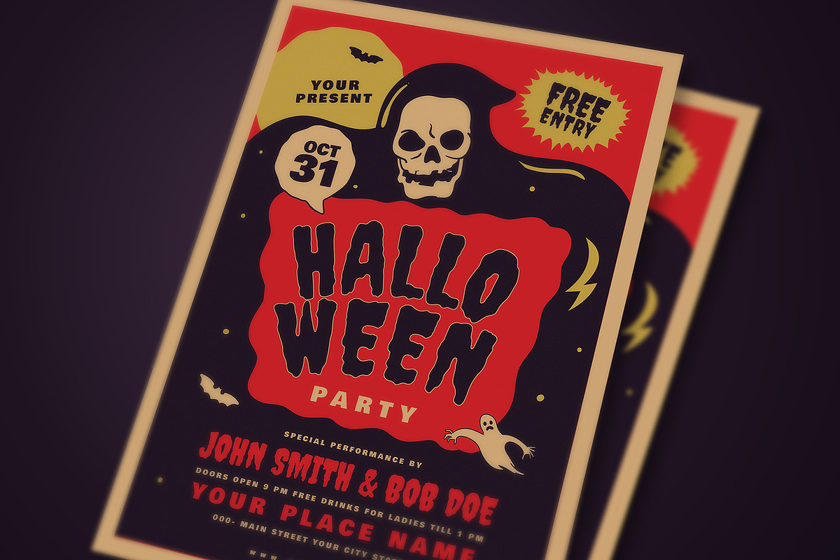 Retro Old Halloween Event Flyer, a Flyer Template by Guuver (Photo 2 of 3)