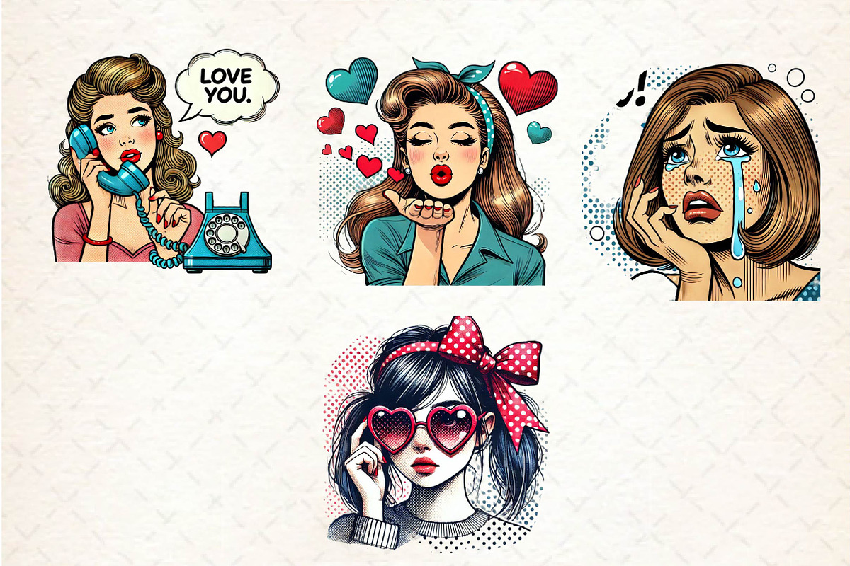 Pop-Art Girl Clipart PNG, an Illustration by Dream Creation (Photo 5 of 5)