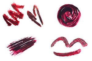 Set of smears made with red lipstick, a Beauty & Fashion Photo by Anna Efetova