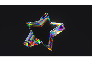 3D render of crystal star, an Abstract Photo by Liudmyla Matviiets