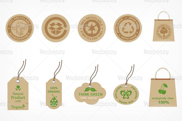 Recycle Organic Vector Badges