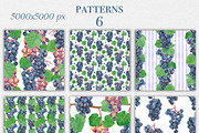 Watercolor Grapes Clipart, a Food Illustration by DiashaArt (Thumbnail 6 of 8)