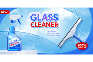 Window glass cleaner banner, an Object Illustration by Buch&Bee