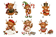Christmas Highland Cow PNG, a Seasonal Illustration by Nicolle's Colorful Art (Thumbnail 5 of 6)