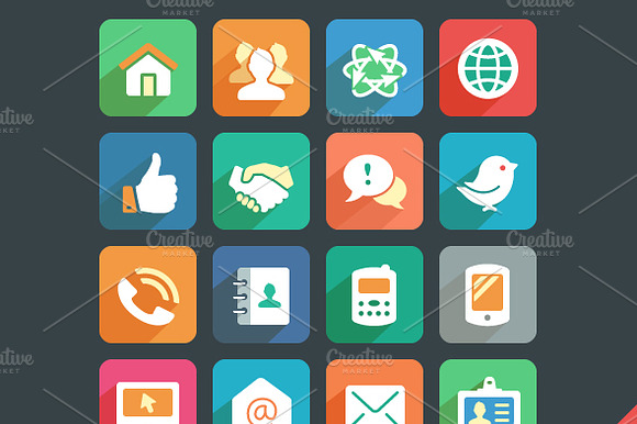 Communication And Media Flat Icons