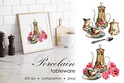 Porcelain tableware, an Illustration by Olha Urdeichuk (Thumbnail 3 of 11)