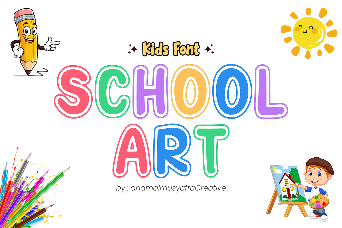 Art School - Display Font, a Font by KiddoGlyphs Studio (Photo 1 of 3)