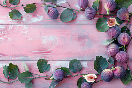 Fresh figs with copyspace on wooden table, a Food & Drink Photo by AlyaAnd