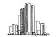 High-rise building sketch, an Illustration by Sketching (Thumbnail 2 of 3)