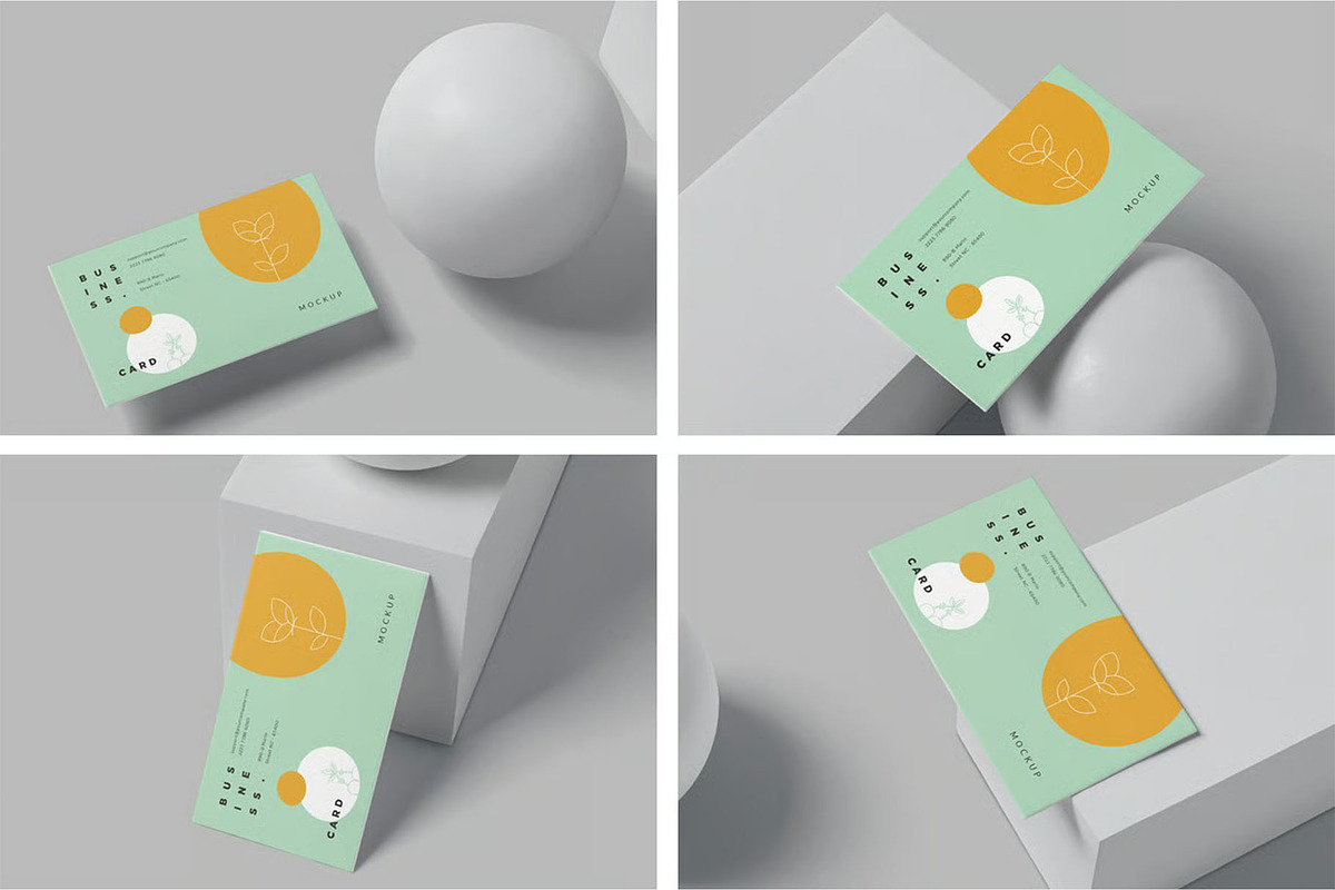 3.5x2 Business Card Mockups, an Advertising Mockup by megostudi0 (Photo 1 of 6)