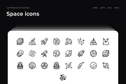 Space icons, an Outline Icon by Wencory (Thumbnail 1 of 2)