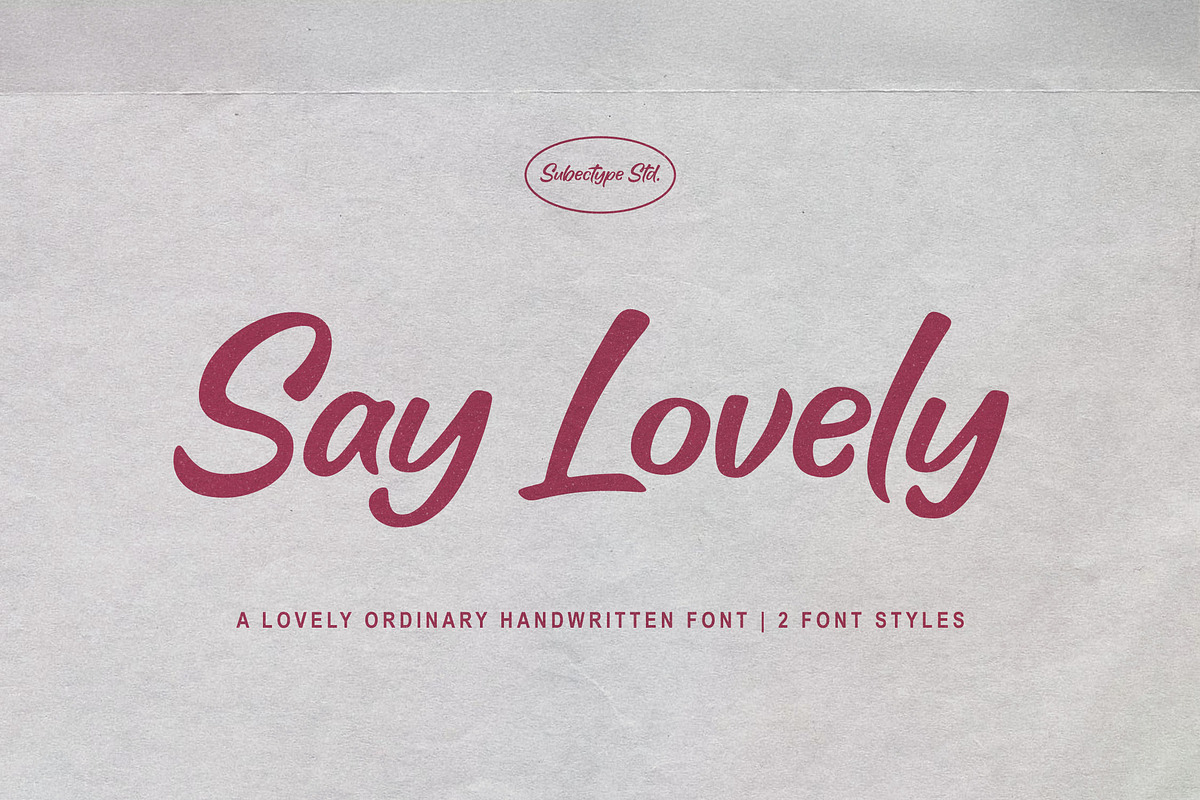 Say Lovely - Handwritten Script Font, a Font by Subectype Studio (Photo 1 of 15)