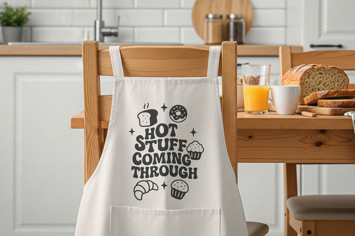 White Kitchen Apron Mockup, an Apparel Mockup by Designer Dude