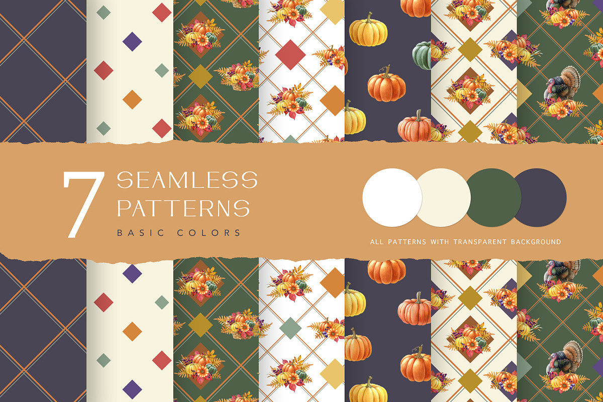 Thanksgiving Watercolor Clipart, a Seasonal Illustration by AnitaPol (Photo 10 of 17)
