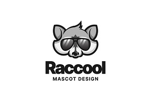 Raccoon Logo Mascot Cool Sun Glasses