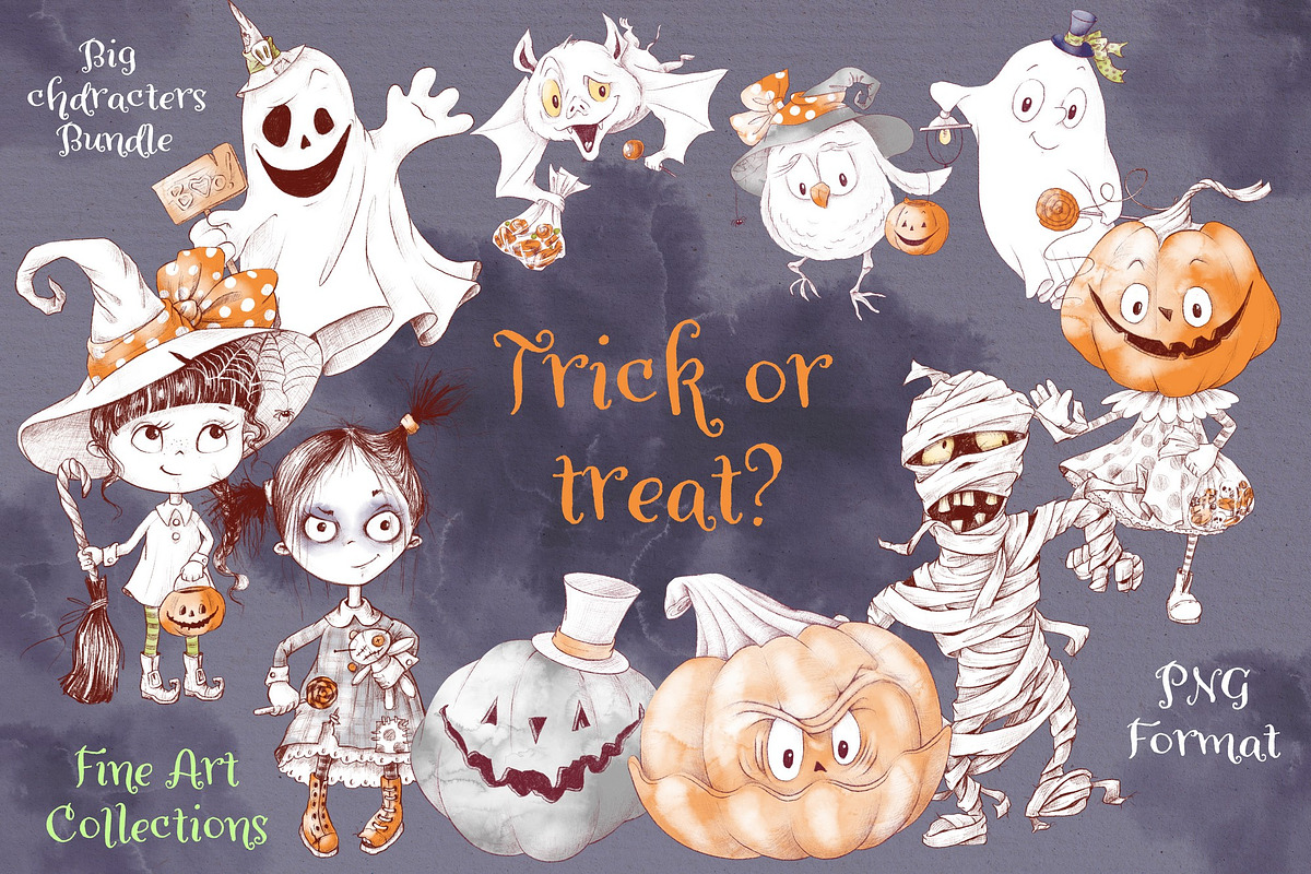 Trick or treat?, a Decorative Illustration by Yuliya Art (Photo 1 of 19)