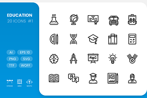 Education Line Icons
