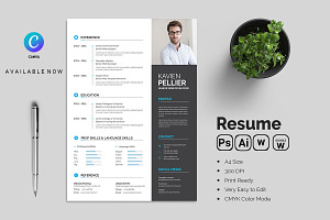 Modern Resume CV Template Design