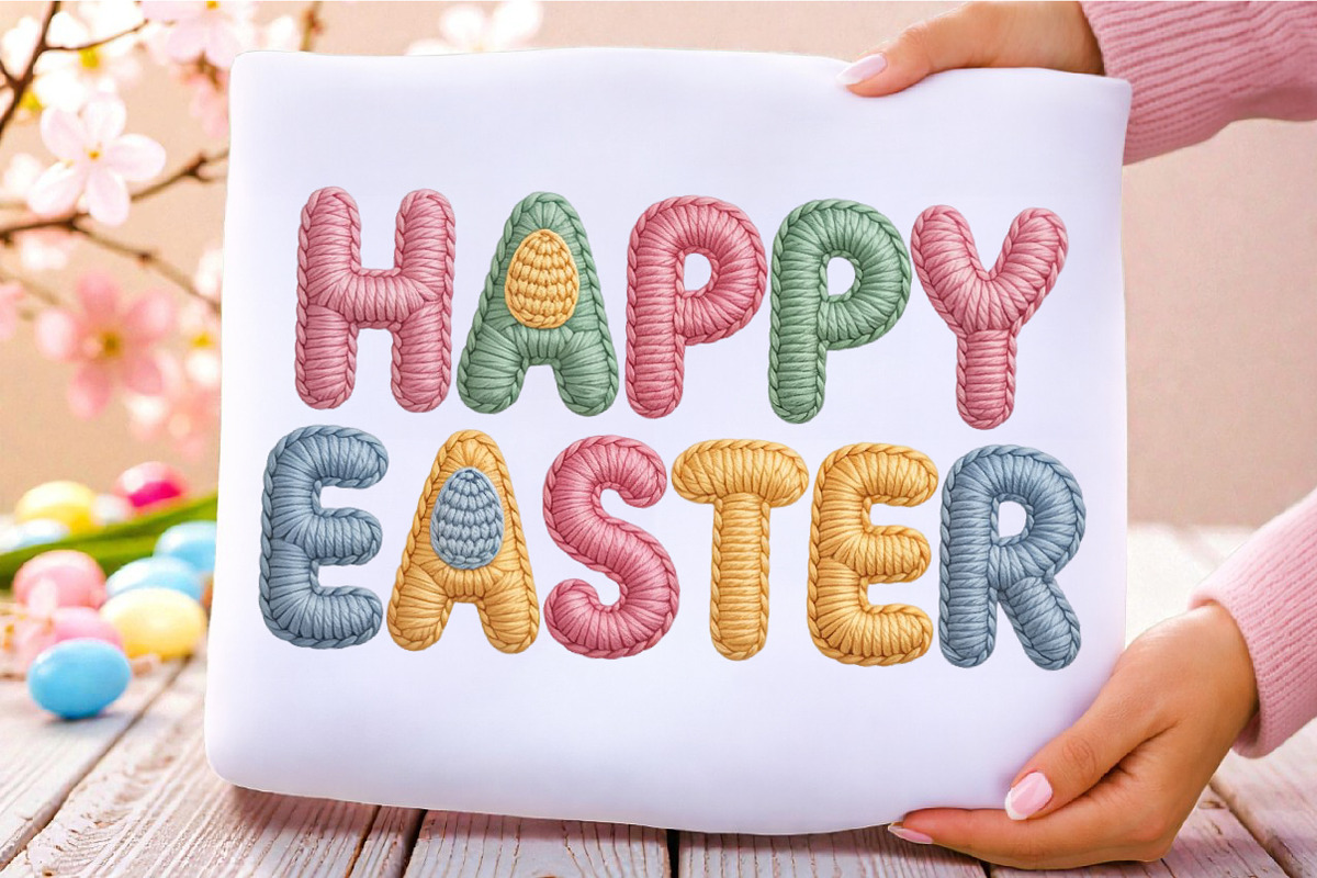 Knitted Easter Quotes PNG Bundle, an Illustration by RobertsArt (Photo 4 of 9)