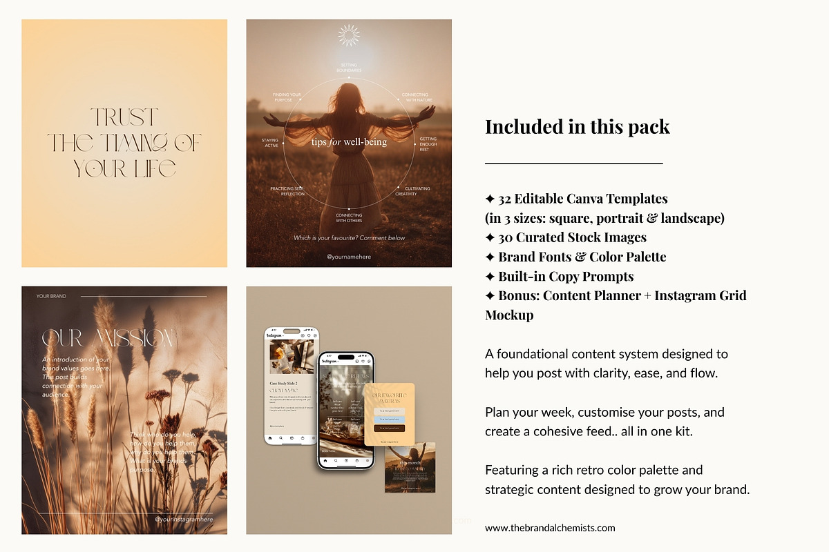 Golden Hour Instagram Templates, a Social Media Template by The Brand Alchemists (Photo 2 of 13)