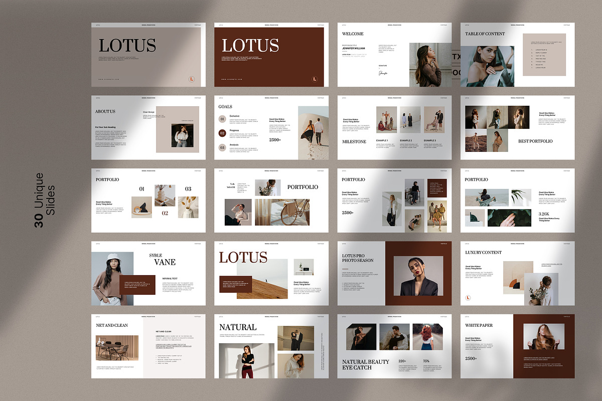 Lotus Minimal Presentation Template preview 8