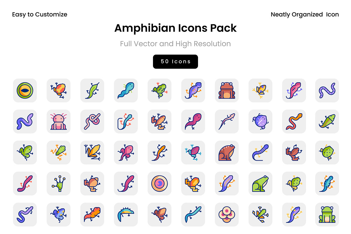 Amphibian Icons Pack, a Solid Icon by Wencory (Photo 2 of 2)