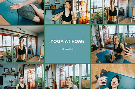 25 Stock Images Pack - Yoga At Home