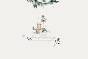 Christmas animals Winter woodland, an Animal Illustration by 60secondsArt (Thumbnail 2 of 15)