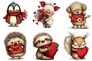 Quirky Valentines Animals Clipart, an Illustration by Dream Creation (Thumbnail 5 of 7)