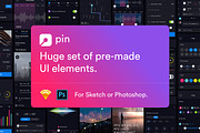 Pin UI Kit – Elements for your app, an UI Kit Template by Beans UI Goods (Thumbnail 1 of 10)