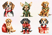 Christmas Funny Dog Clipart, an Illustration by Dream Creation (Thumbnail 4 of 6)