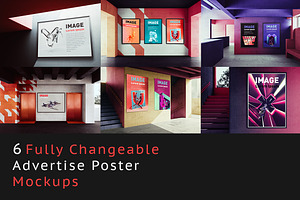 6 Fully Changeable Poster Mockups