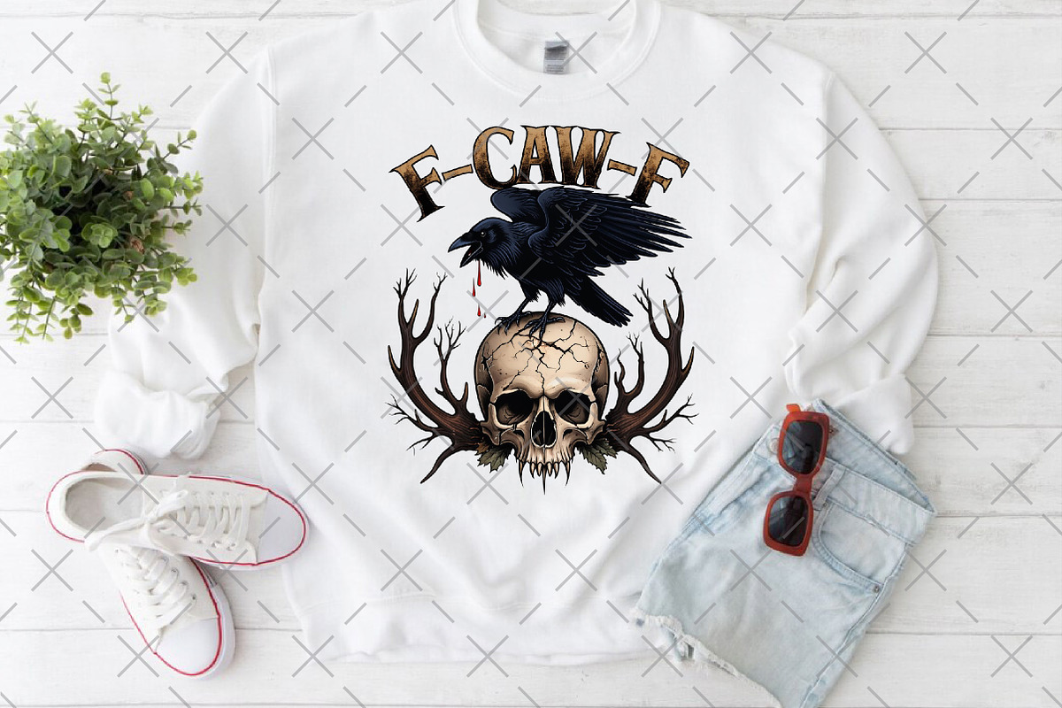 F Caw F PNG Halloween Gothic Crow, an Illustration by Craft Nest (Photo 4 of 5)