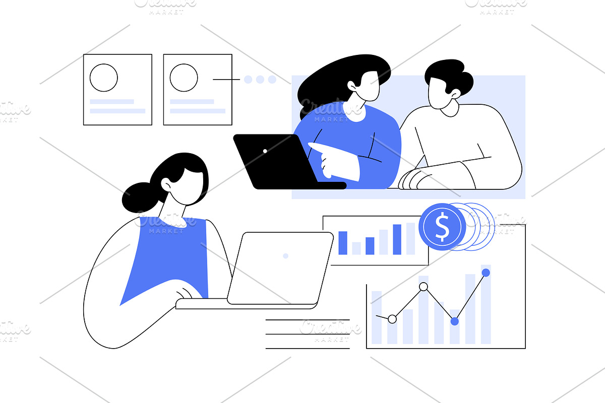 Market research isolated cartoon, a Finance Illustration by Visual Generation
