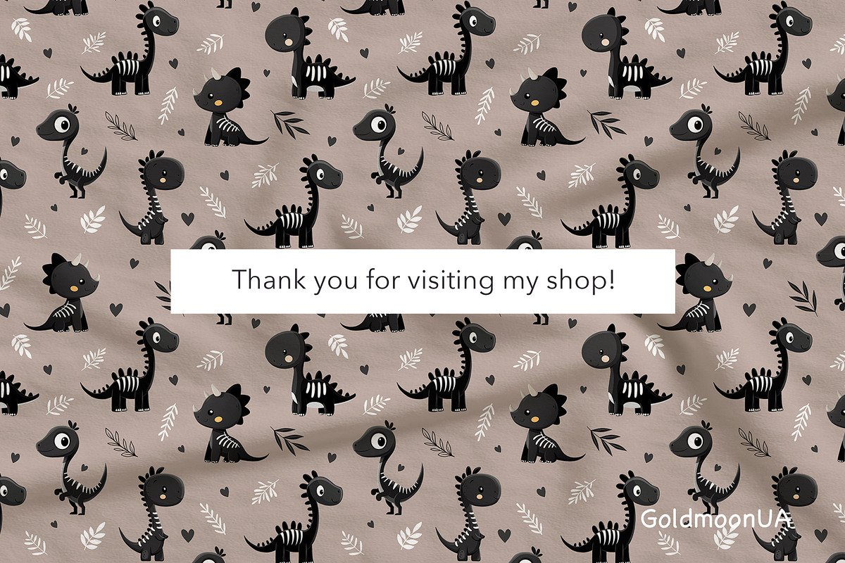 Dino vibes Patterns & Clipart, an Animal Illustration by GoldmoonUA (Photo 5 of 5)