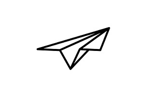 Paper plane. Icon in art line style