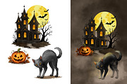 Halloween Watercolor Collection, a Seasonal Illustration by IrynaPanashii (Thumbnail 5 of 19)