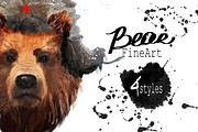 Set bear portraits .4 styles, an Animal Illustration by art_mouse (Thumbnail 1 of 5)