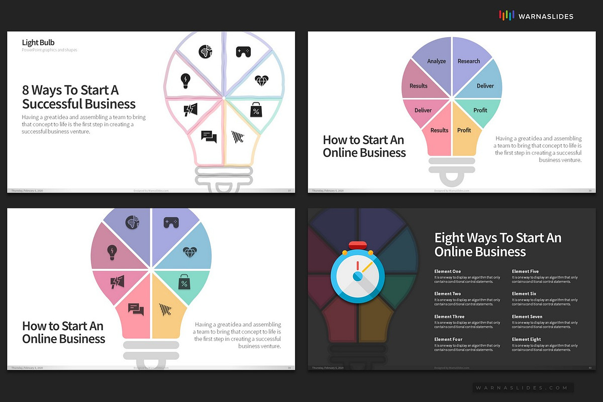 Light Bulb PowerPoint Templates, a Presentation Template by Warna Works (Photo 8 of 10)