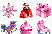 Chic Neon Pink Christmas Clipart, an Illustration by Craft Nest (Thumbnail 5 of 6)