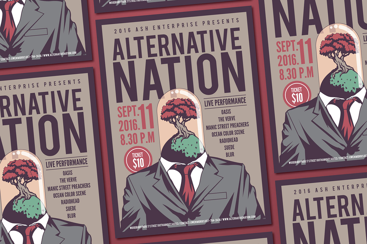 Alternative Music Hand Drawn Flyer, a Flyer Template by ashenterprise (Photo 2 of 2)