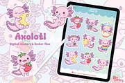 Cute Axolotl Sticker Set, an Animal Illustration by Dori Debreceni draws (Thumbnail 2 of 4)