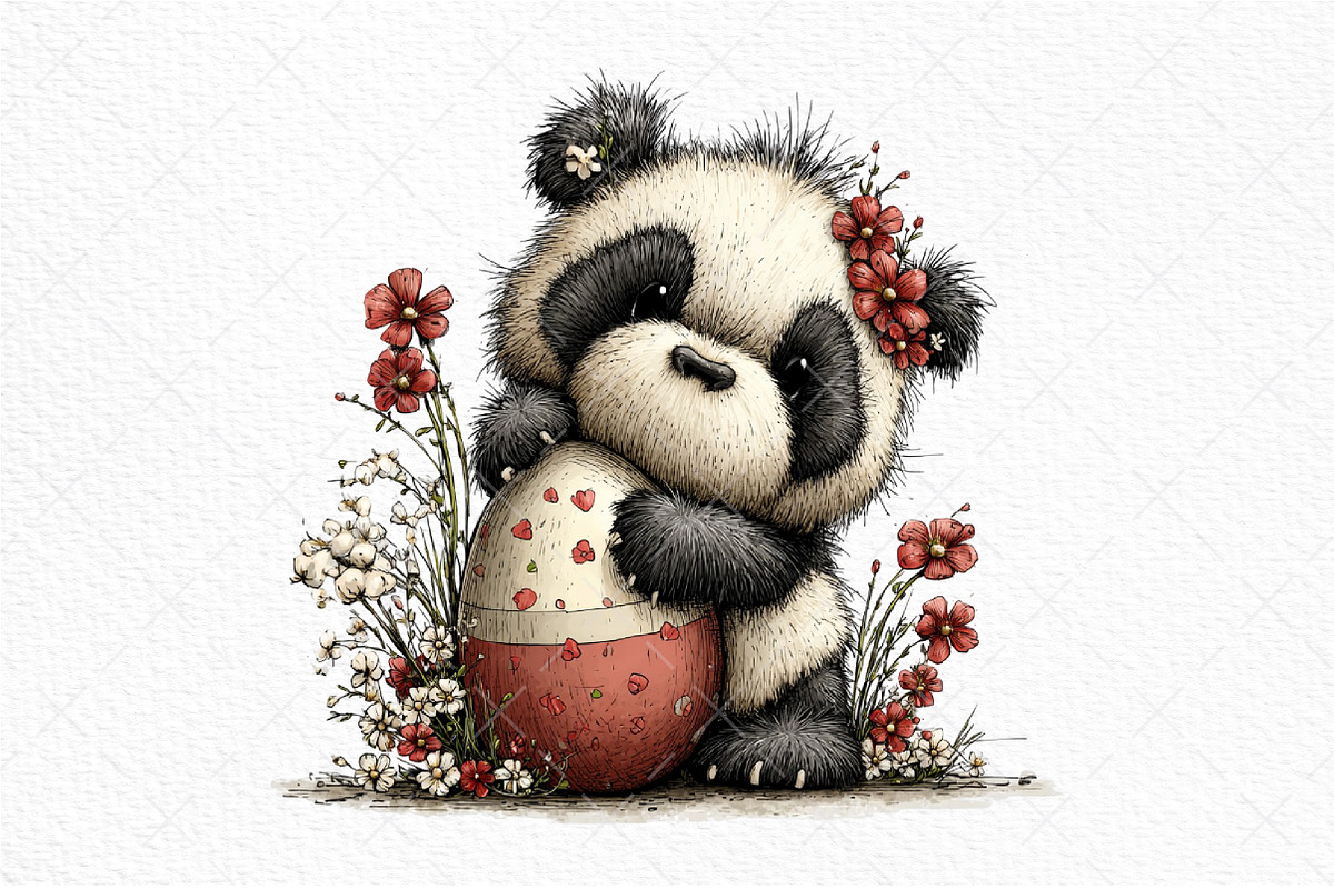Watercolor Spring Panda Clipart, an Illustration by Craft Nest (Photo 10 of 11)