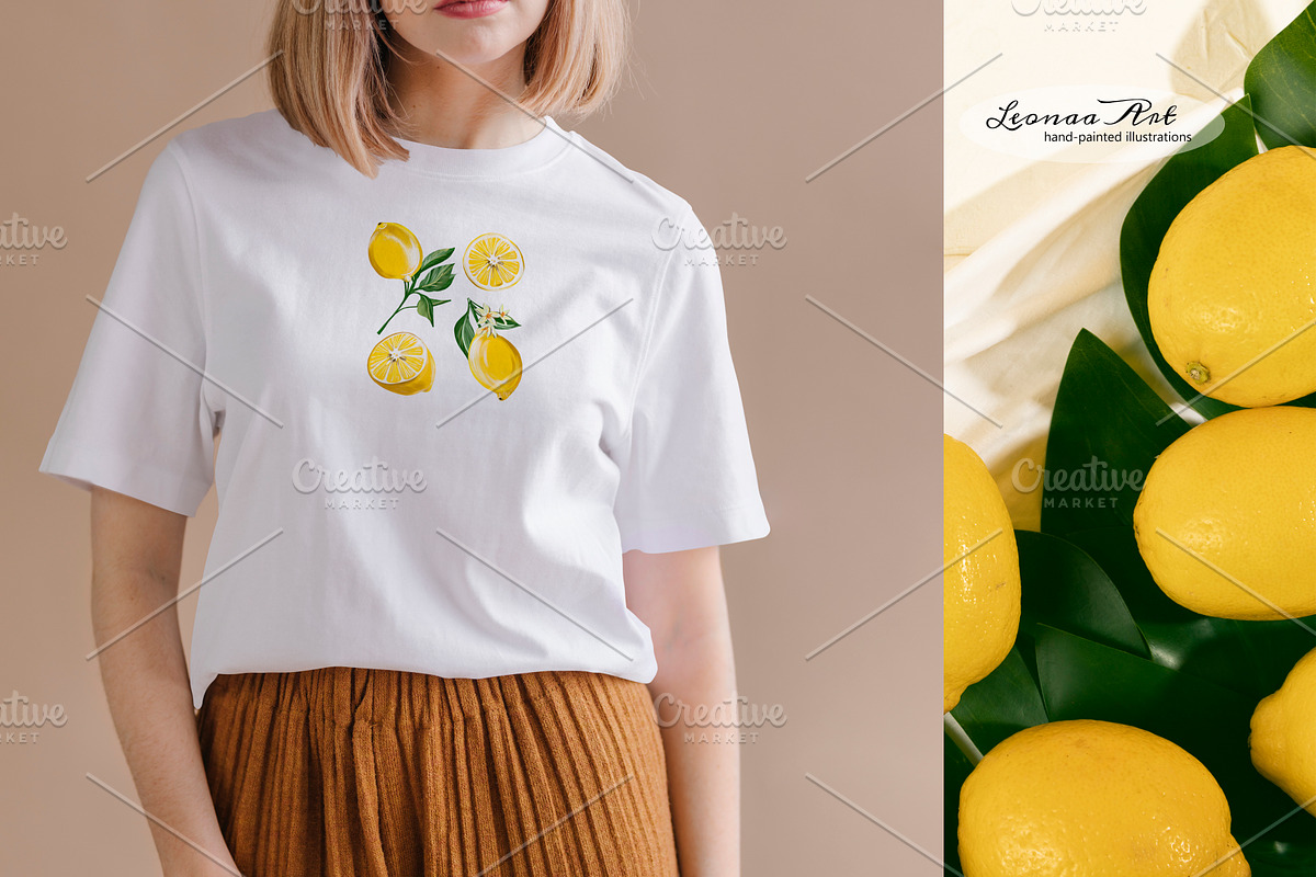 Lemons Clipart Set, a Seasonal Illustration by Leonaa art (Photo 5 of 11)