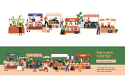 Farmers market stalls set + banners, a Food Illustration by Good Studio (Thumbnail 2 of 11)