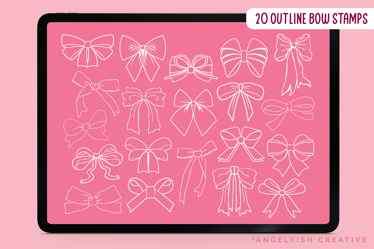Coquette Bow Procreate Brush Set, a Brush Add-On by AngelfishCreative (Photo 6 of 10)