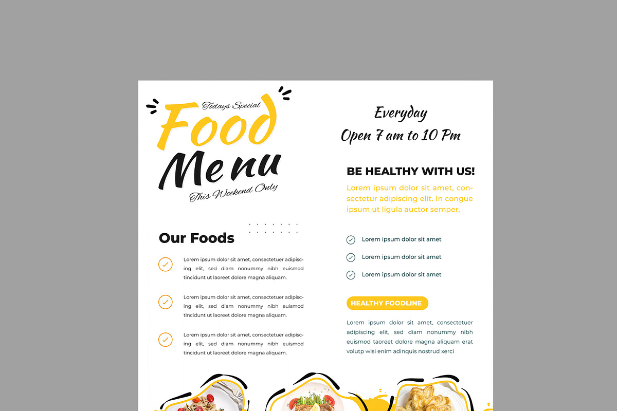 Food Flyer Template, a Flyer Template by MightyDesign (Photo 2 of 8)